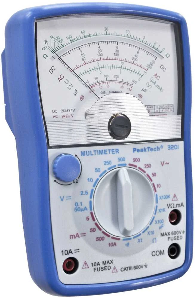 „PeakTech 3201“ analoginis multimetras 500 V 10 A AC / DC
