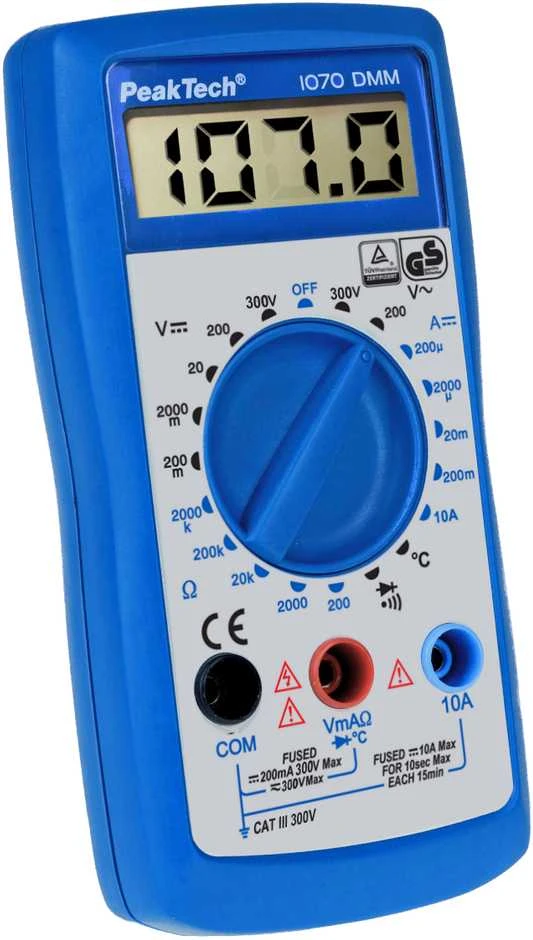 10A AC DC PeakTech 1070 skaitmeninis multimetras