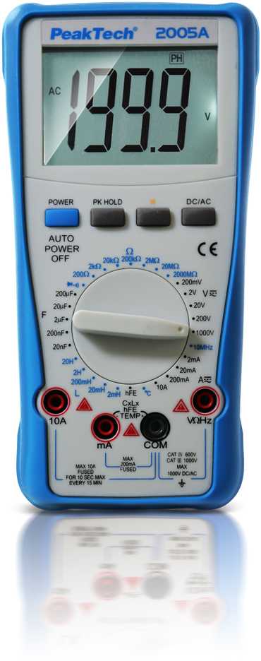DCV ACV DCA ACA PeakTech 2005A skaitmeninis multimetras