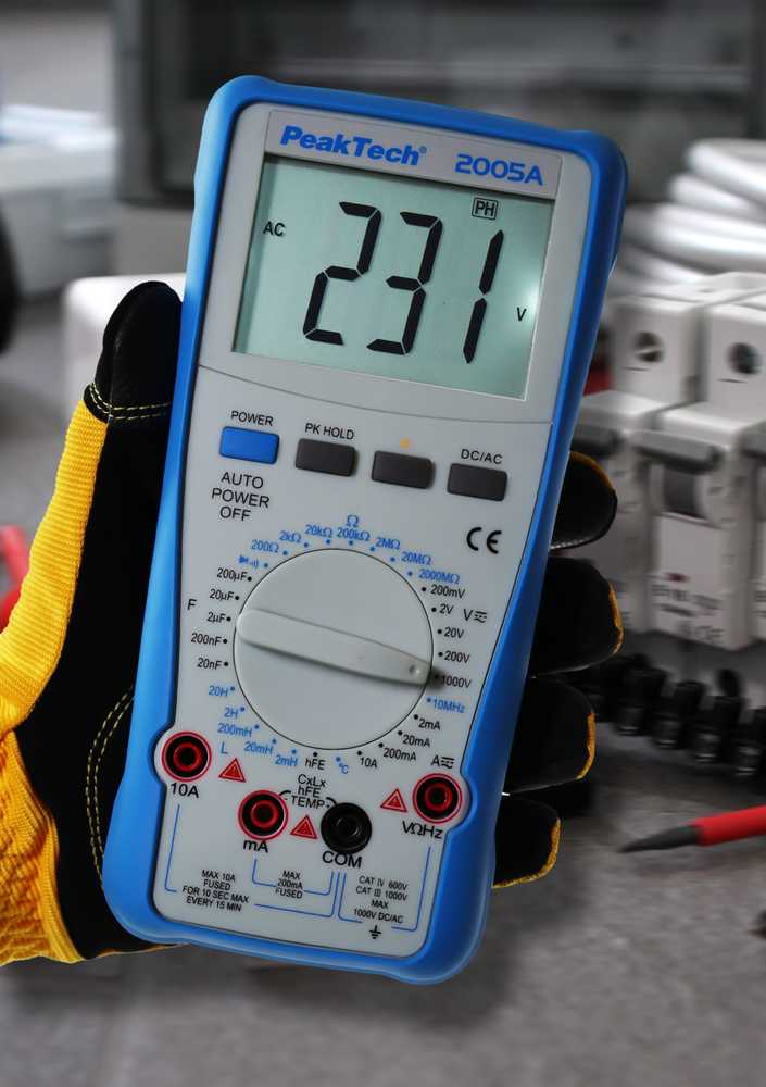 DCV ACV DCA ACA PeakTech 2005A skaitmeninis multimetras