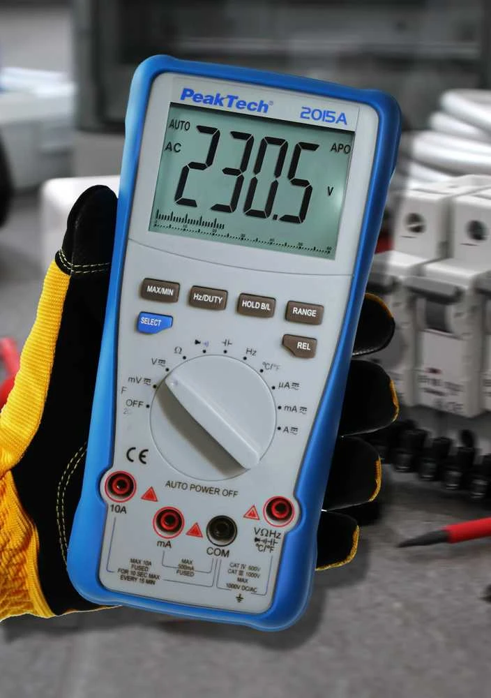 Skaitmeninis multimetras su juostiniu grafiku 10A PeakTech 2015A