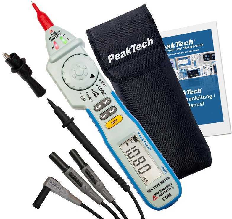 Piórowy PeakTech 1080 rašiklio tipo multimetras