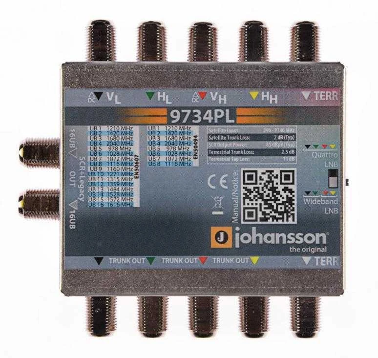 Multiswitch Unicable II Johansson 9734PL 2x 16 UB