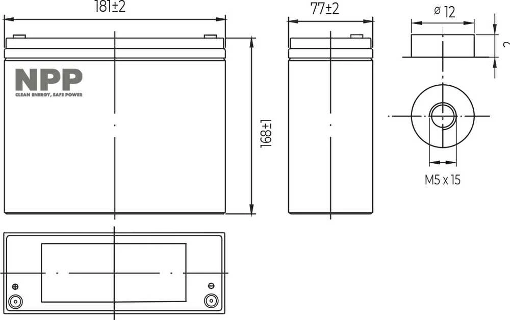 Npp Power Akumuliatorius NPP LFP LiFePO4 12.8V 30Ah T12