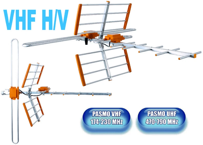 TST RTV antenaA Galaxy DVB-T VHF H / V + UHF kombinuotas