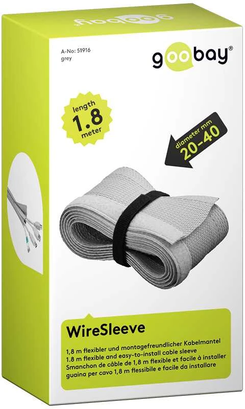 Goobay Kabelių kanalas DELTACO nailoninis, 1.8m, pilkas / LDR07