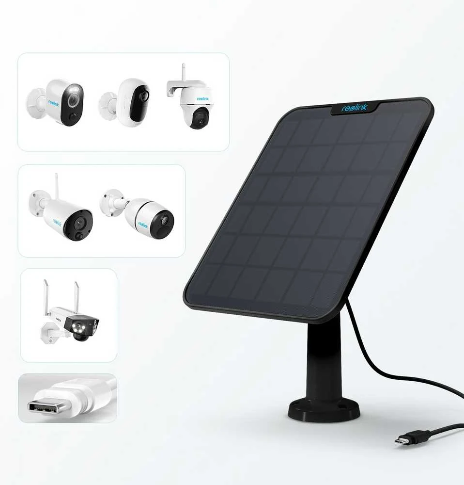 Saulės kolektorius Reolink SP2-B, IP65, Juodas