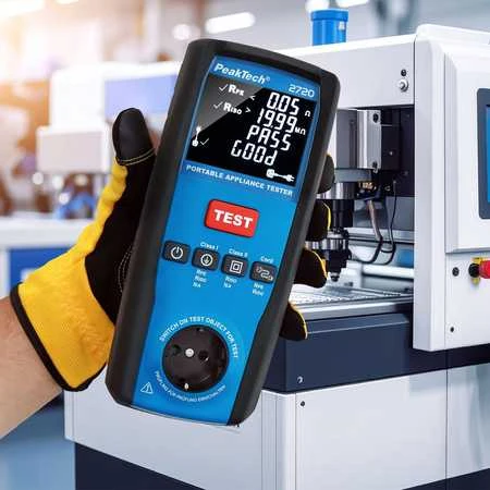 „PeakTech 2720“ mobilus PAT testeris sveikatos ir saugos patikrai