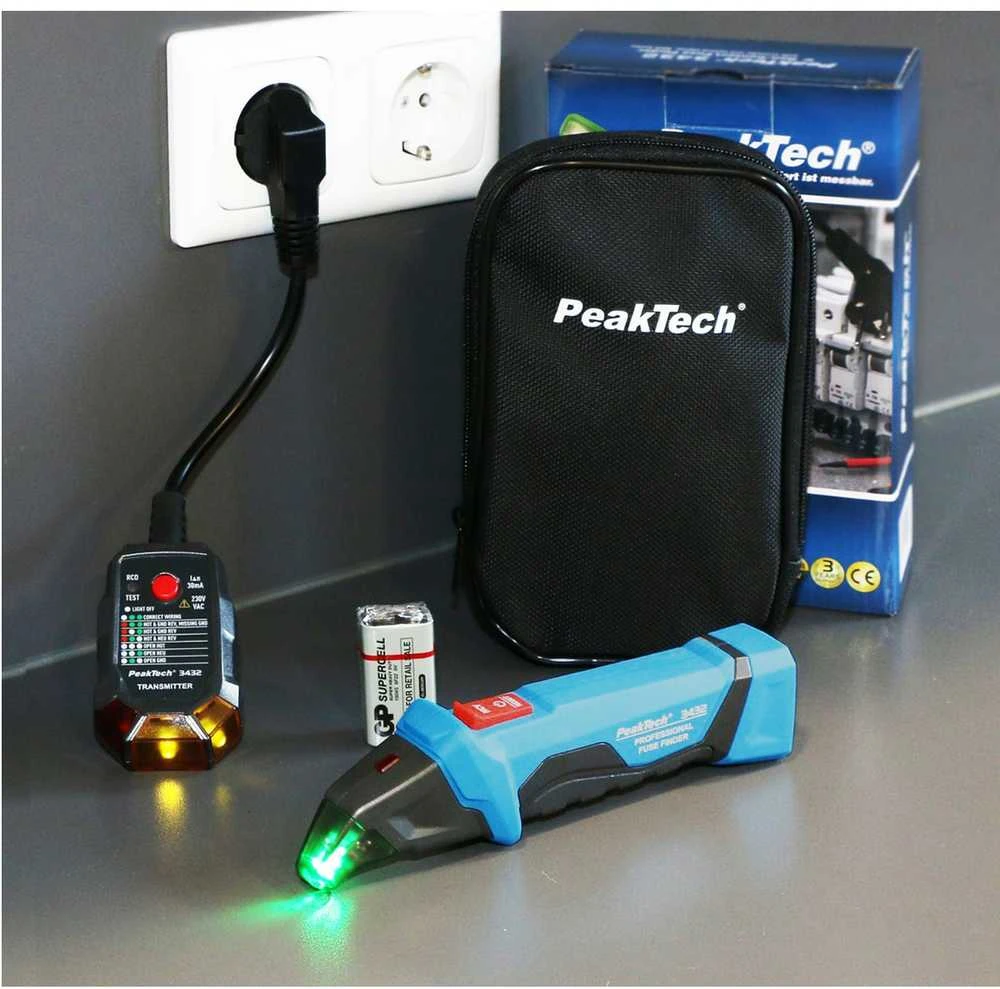PeakTech 3432 RCD saugiklių ieškiklis