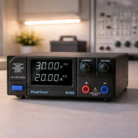 Peaktech Laboratorinis perjungimo maitinimo šaltinis DC 1-30V 20A smailė