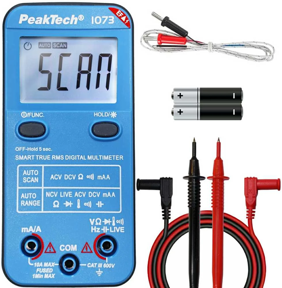 „PeakTech P 1073“ išmanusis skaitmeninis multimetras 10A 600V