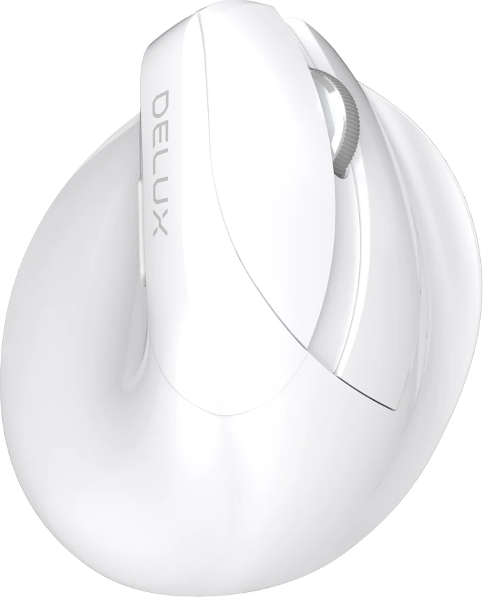 „Delux M618 MINI“ vertikali pelė, balta, belaidė