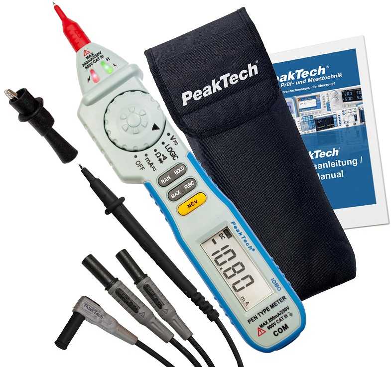Piórowy PeakTech 1080 rašiklio tipo multimetras