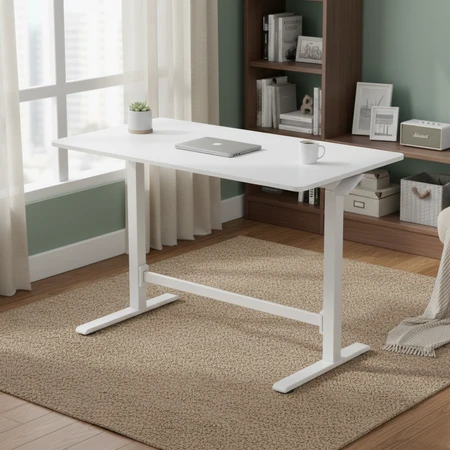 Baltas pneumatinis stalas Spacetronik Moris 120x60 cm