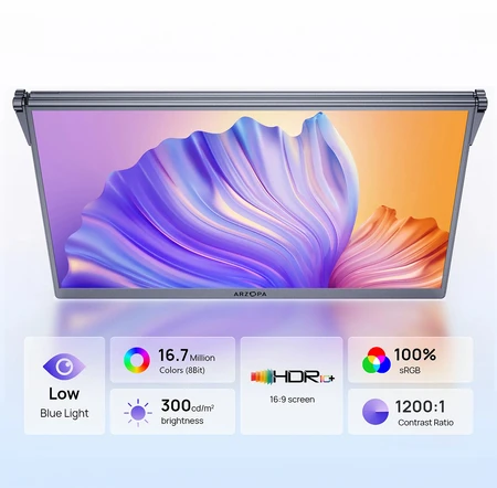 Nešiojamas dvigubas monitorius ARZOPA E1 2x15,6" FHD