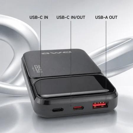 Powerbank 10000mAh 22.5W AWEI PA-95 juodas