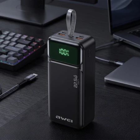 Powerbankas 30000mAh 22.5W su laidais AWEI PA-104