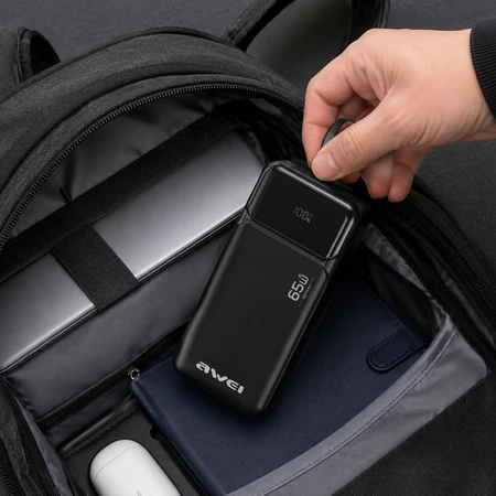 30000 mAh 65 W išorinė baterija AWEI PA-108