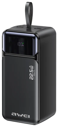 Powerbank Awei PA-106 50000mAh 22,5W PD 3xUSB-C juodos spalvos