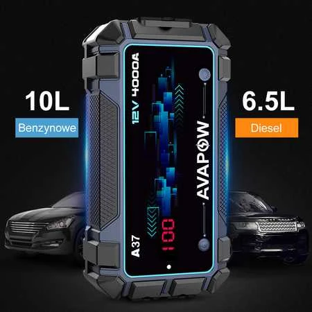 Avapow Eu Starterio išorinė baterija 12V 4000A 74Wh AVAPOW A37