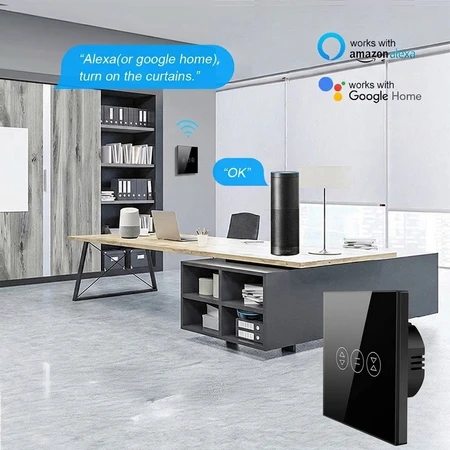 „WiFi“ užuolaidų jungiklis Avatto CS01-EU-B