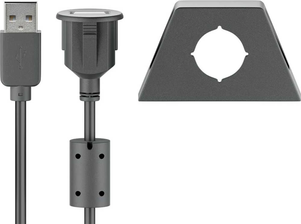 Goobay 2m USB 2.0 ilgintuvas su fiksuotu tvirtinimu