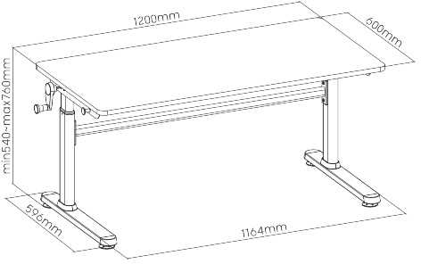 Reguliuojamas stalas Spacetronik XD SPE-X103WW 120 cm