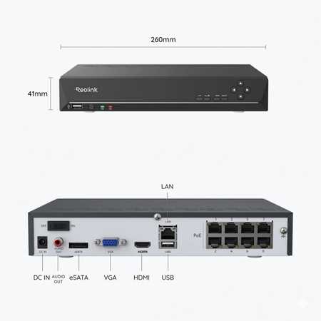 NVR PoE įrašymo įrenginys 12 kanalų 2TB Reolink RLN8-410