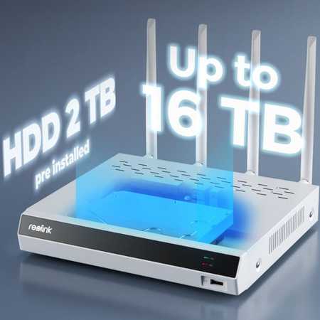 Reolink 16 kanalų NVR Wi-Fi registratorius 2TB RLN12W_WH