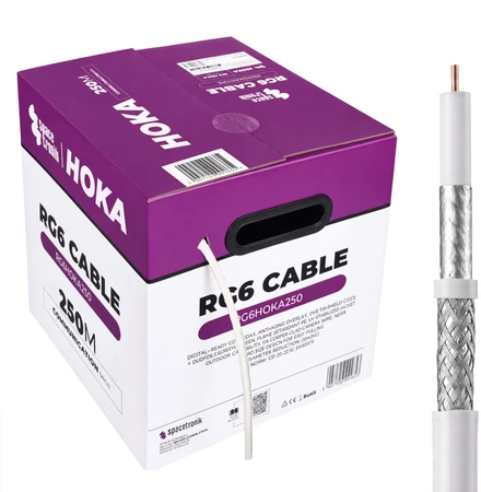 RG6 Spacetronik HOKA 102 CU Dualshield kabelis 250m