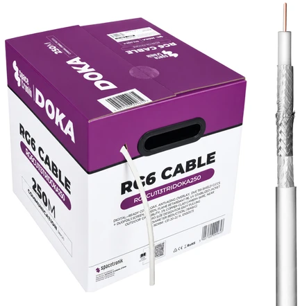 RG6 Spacetronik HOKA 102 CU Dualshield kabelis 250m