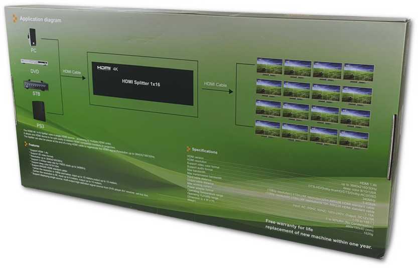 Spacetronik SPH-RS116_V14 1/16 HDMI skirstytuvas