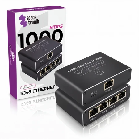 Šakotuvas Spacetronik RJ45 1–4 eterneto skirstytuvas SP-SG104 Gigabit