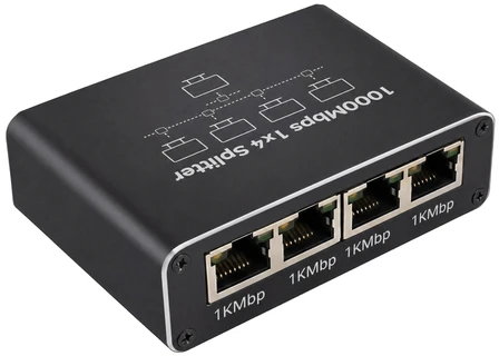 Šakotuvas Spacetronik RJ45 1–4 eterneto skirstytuvas SP-SG104 Gigabit