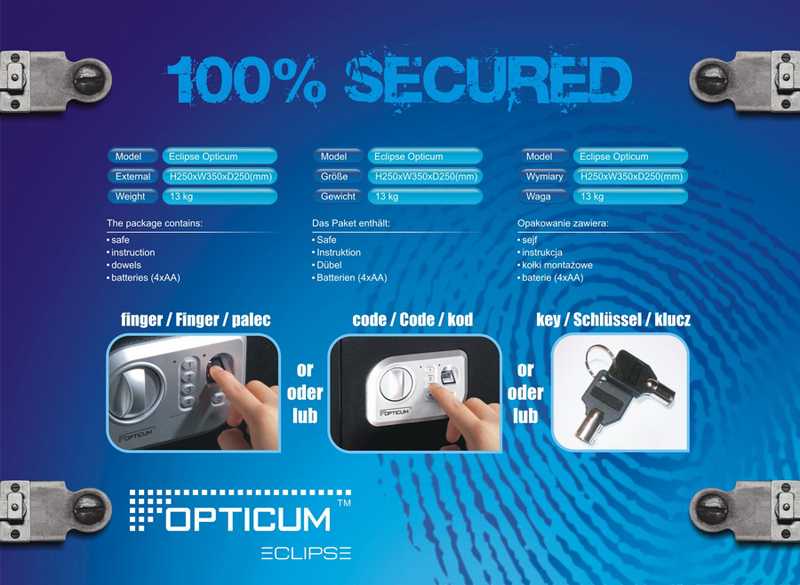„Opticum ECLIPSE Seifas“ – biometrinis pirštų atspaudų seifas