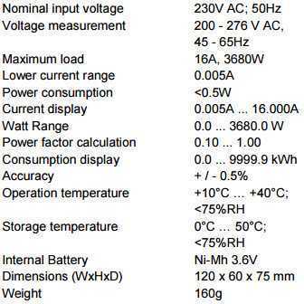 Skaitmeninis energijos skaitiklis PeakTech 9035