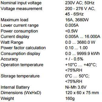 Skaitmeninis energijos skaitiklis PeakTech 9035