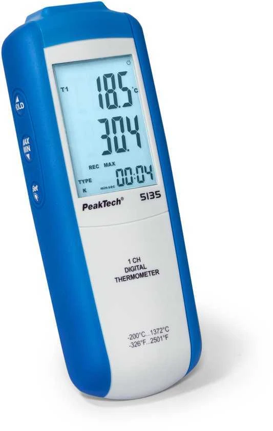 „PeakTech 5135“ 1 kanalo skaitmeninis temperatūros matuoklis