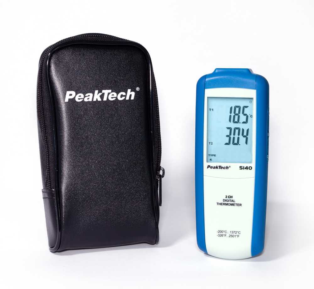 Skaitmeninis PeakTech 5140 2 kanalų temperatūros matuoklis