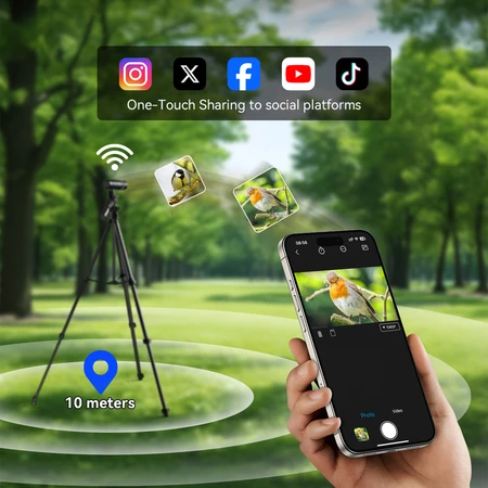 Skaitmeninis teleobjektyvas Wi-Fi priartinimas 45x Apexel ETF150