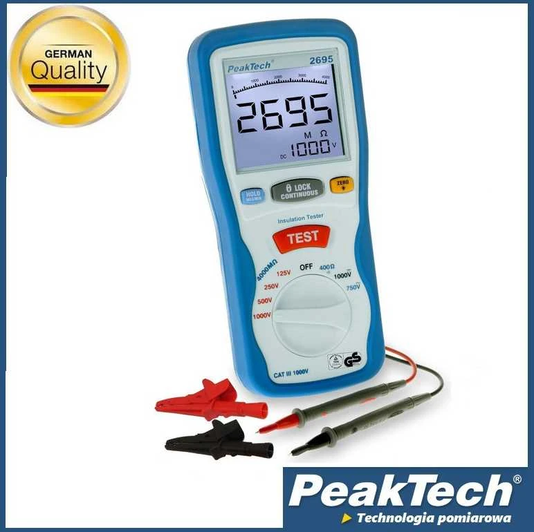 Skaitmeninis 1000V PeakTech 2695 Izoliacijos testeris