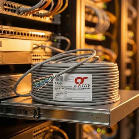 Susukta pora DIGITSAT UTP Cat.6 CU PVC 100m, pilka, vidaus patalpoms