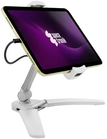 Laikiklis Spacetronik 2 viename pakabinamas ir pastatomas planšetinio kompiuterio stovas SPP-115W, baltas