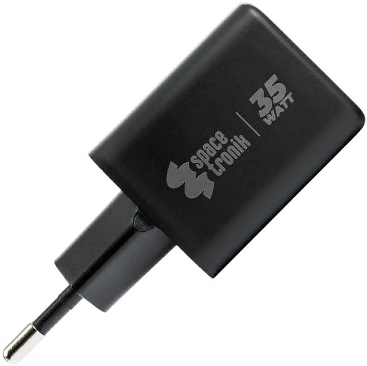 Spacetronik 2in1 USB-C USB PD greitasis įkroviklis 35W 3.6A juodas