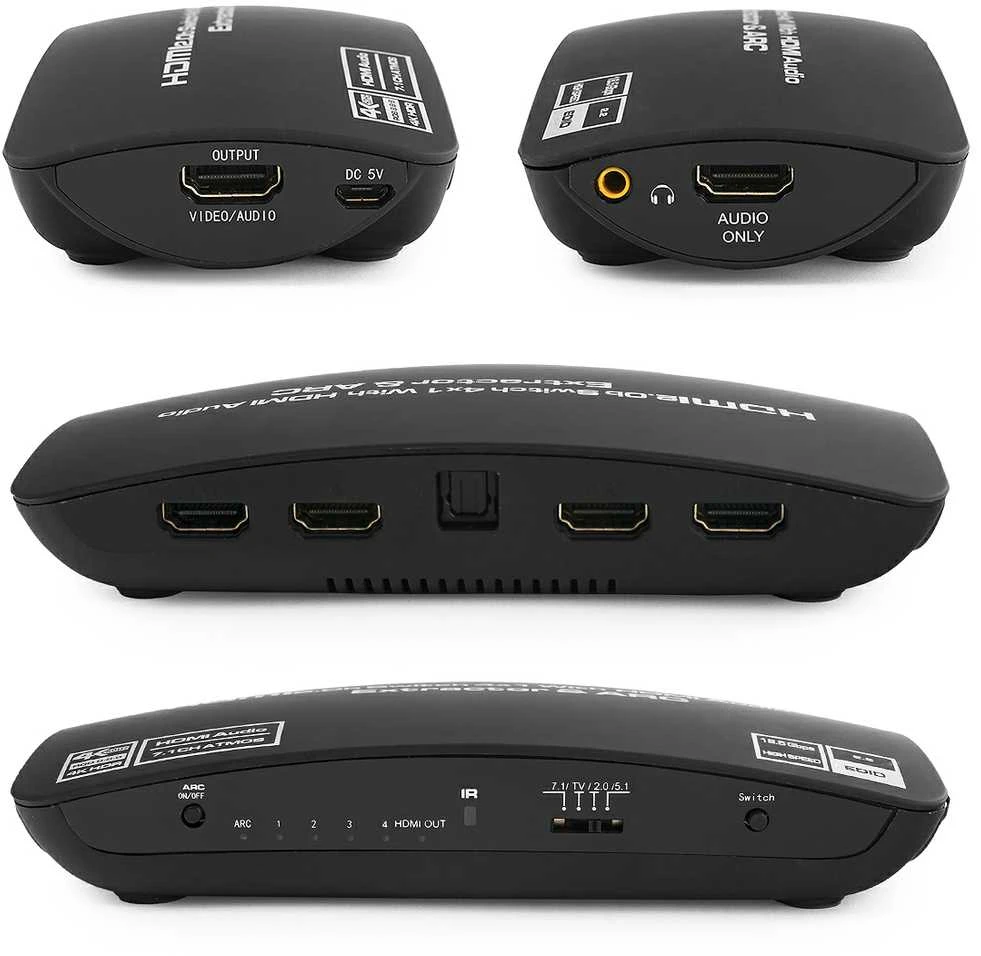 Spacetronik 2w1 Sumator HDMI su ekstraktoriaus garso 1/4 SPH-RAE04