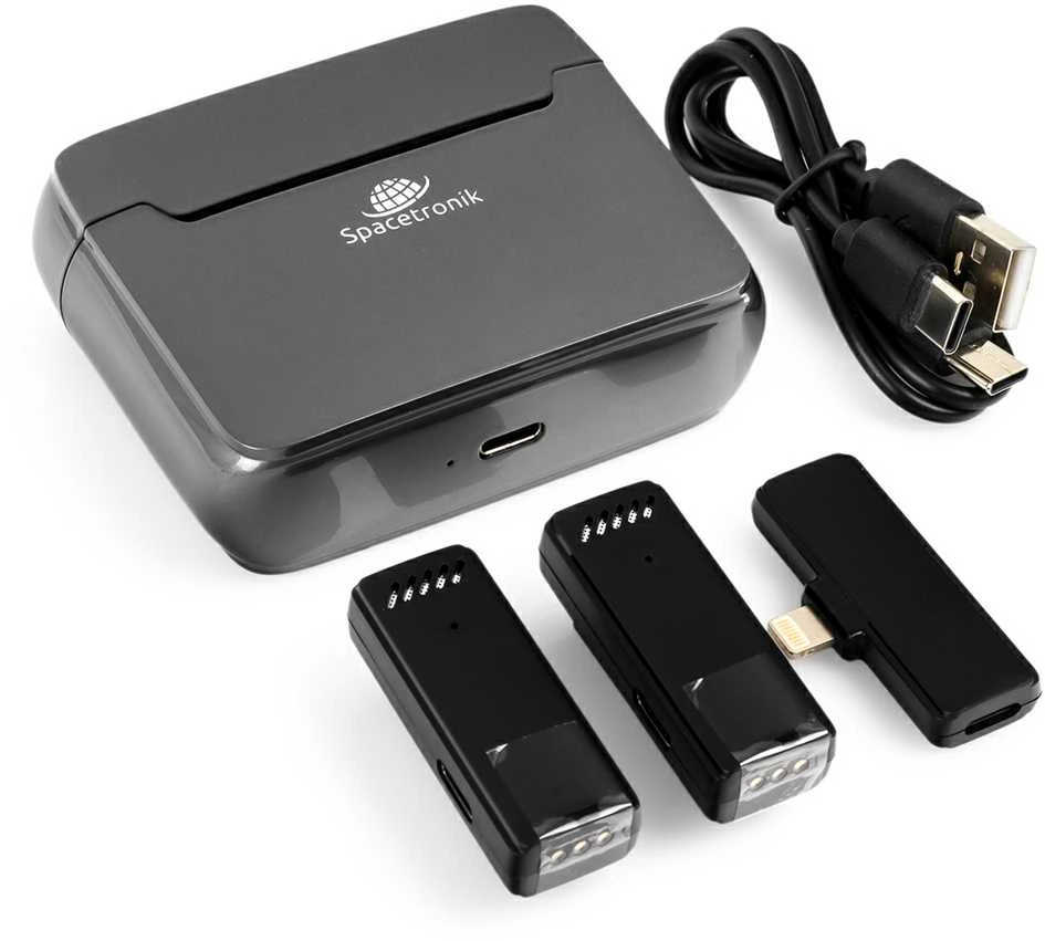Spacetronik 2x belaidis mikrofonas iPhone Lightning I WM12L