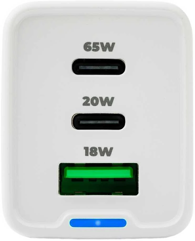 Spacetronik 3in1 USB-C USB PD greitasis įkroviklis 65W 5A baltas