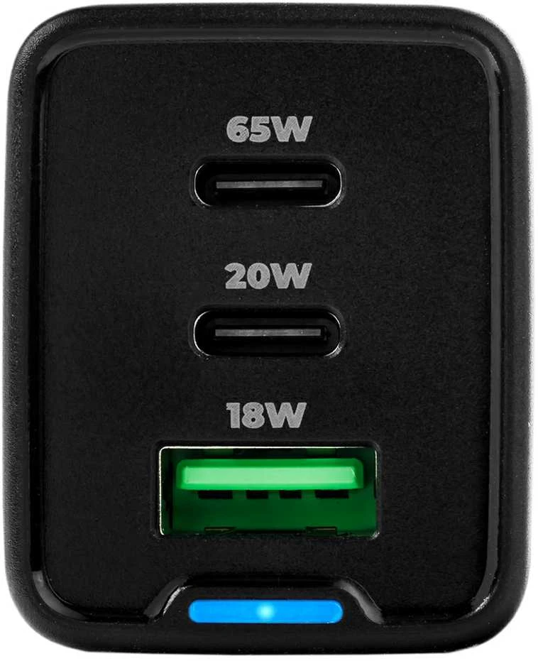 Spacetronik 3in1 USB-C USB PD greitasis įkroviklis 65W 5A juodas