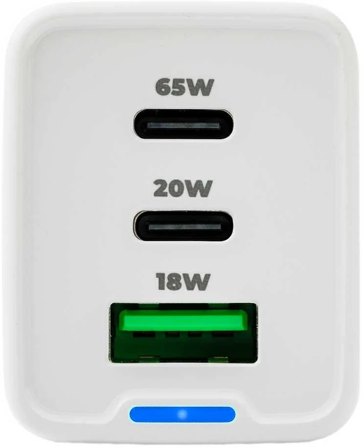 Spacetronik 3in1 USB-C USB PD greitasis įkroviklis 65W 5A baltas
