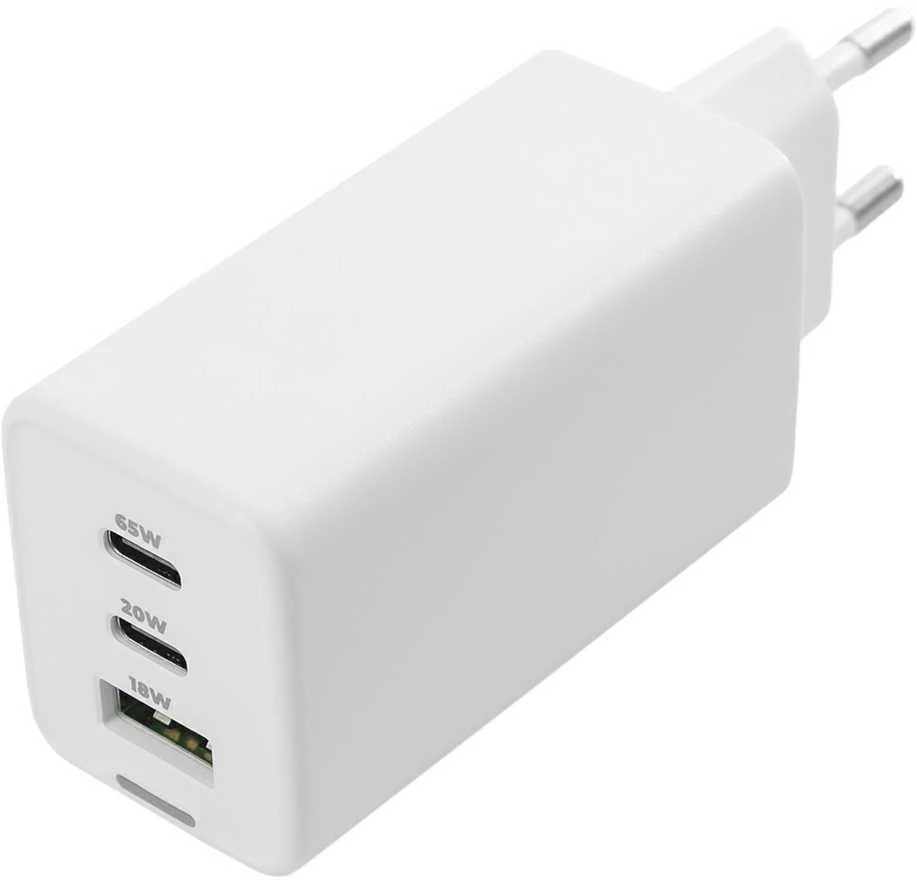 Spacetronik 3in1 USB-C USB PD greitasis įkroviklis 65W 5A baltas
